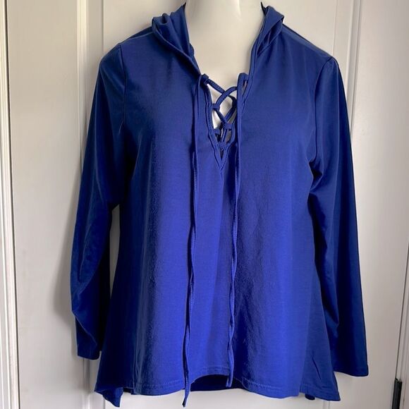 Zanzea  Royal Blue Lace-Up Hoodie size XL - Picture 2 of 7